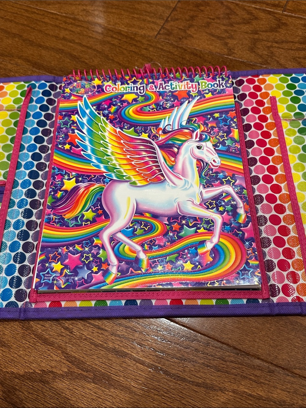 Lisa Frank Colorful Arctic Animal husky tri folder with handle - Picture 4 of 6